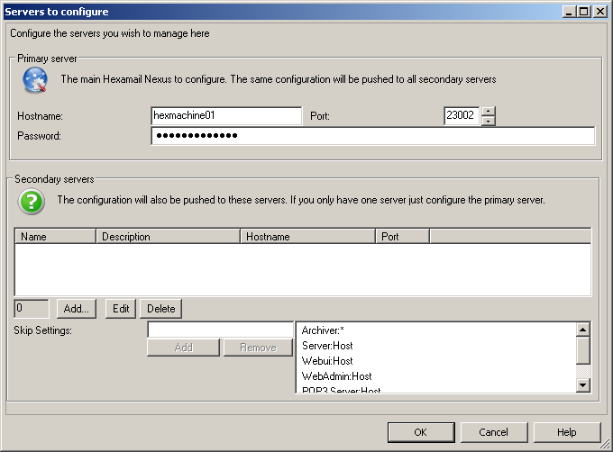 Configuring Password to use