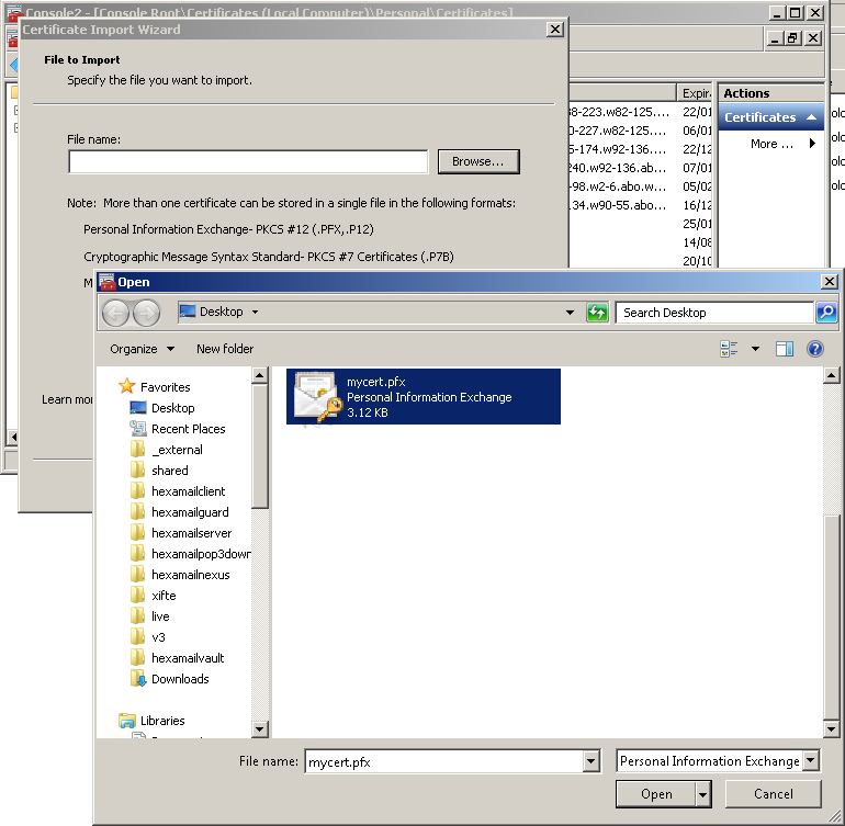 Importing the Certificate